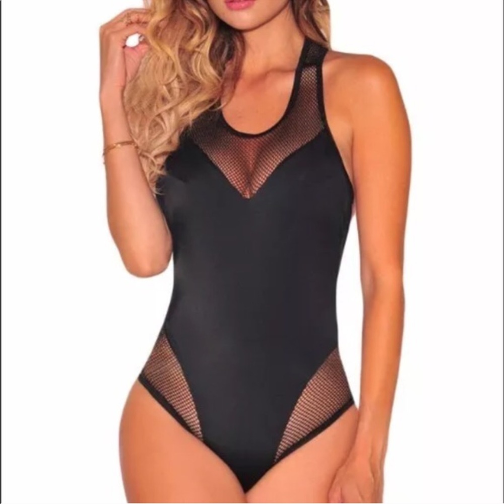 BLACK MESH ONE PIECE